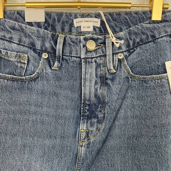 $139 NWT Good American Jeans "Good Boy" in Blue Wash 0/25 - Picture 7 of 7